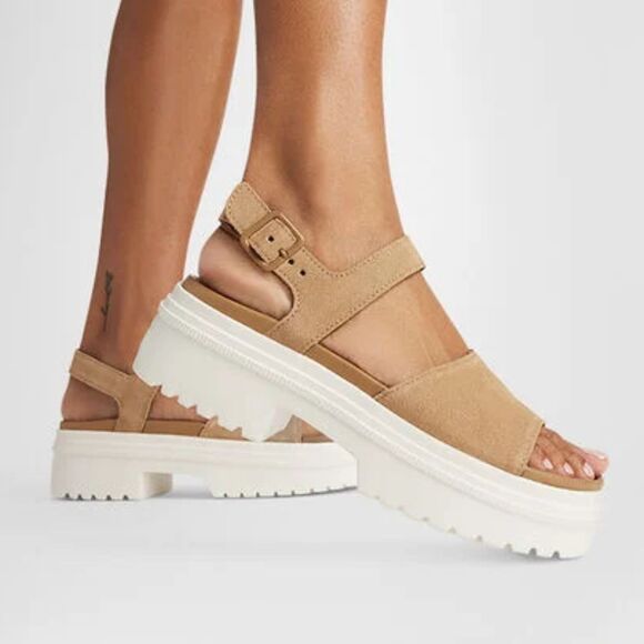 Converse Chuck Taylor All Star Lugged Heel Tan Suede Sandals Women's Size 9 NIB - Picture 12 of 14